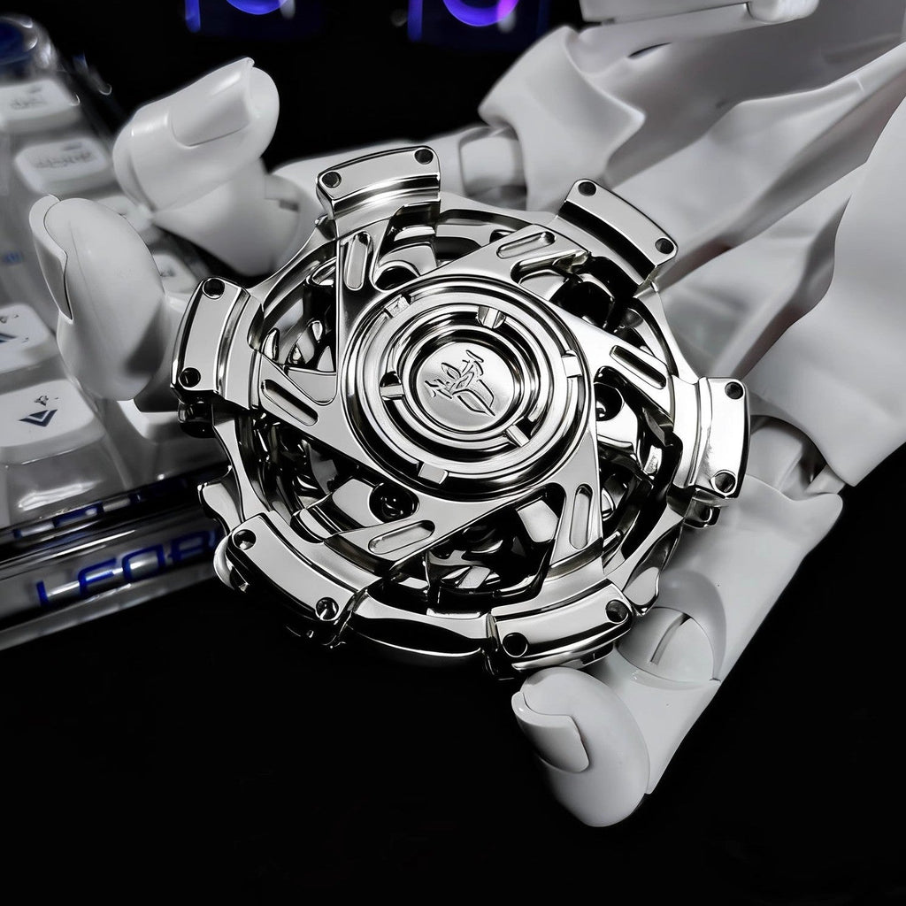 Fidget Spinner Metal Triple-Ring Linked 195g - Helixforge Stainless Steel Ultra-Smooth Bearings EDC