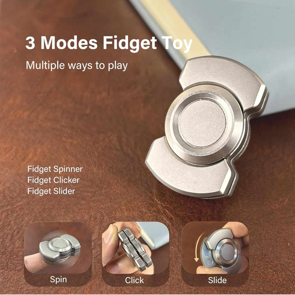 TripleFlow 3-in-1 Metal Fidget Spinner - Multi-Function EDC Focus Tool