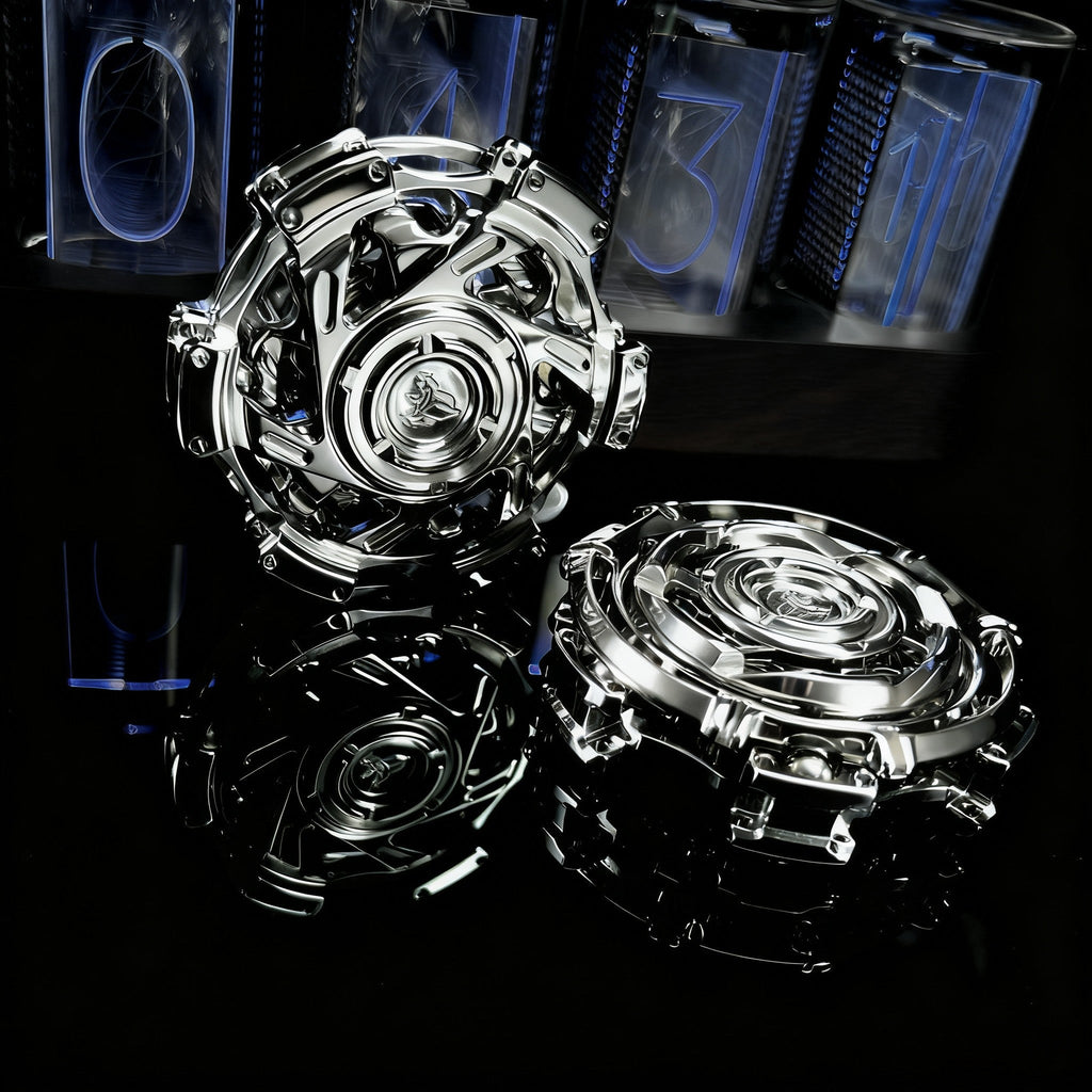 Fidget Spinner Metal Triple-Ring Linked 195g - Helixforge Stainless Steel Ultra-Smooth Bearings EDC