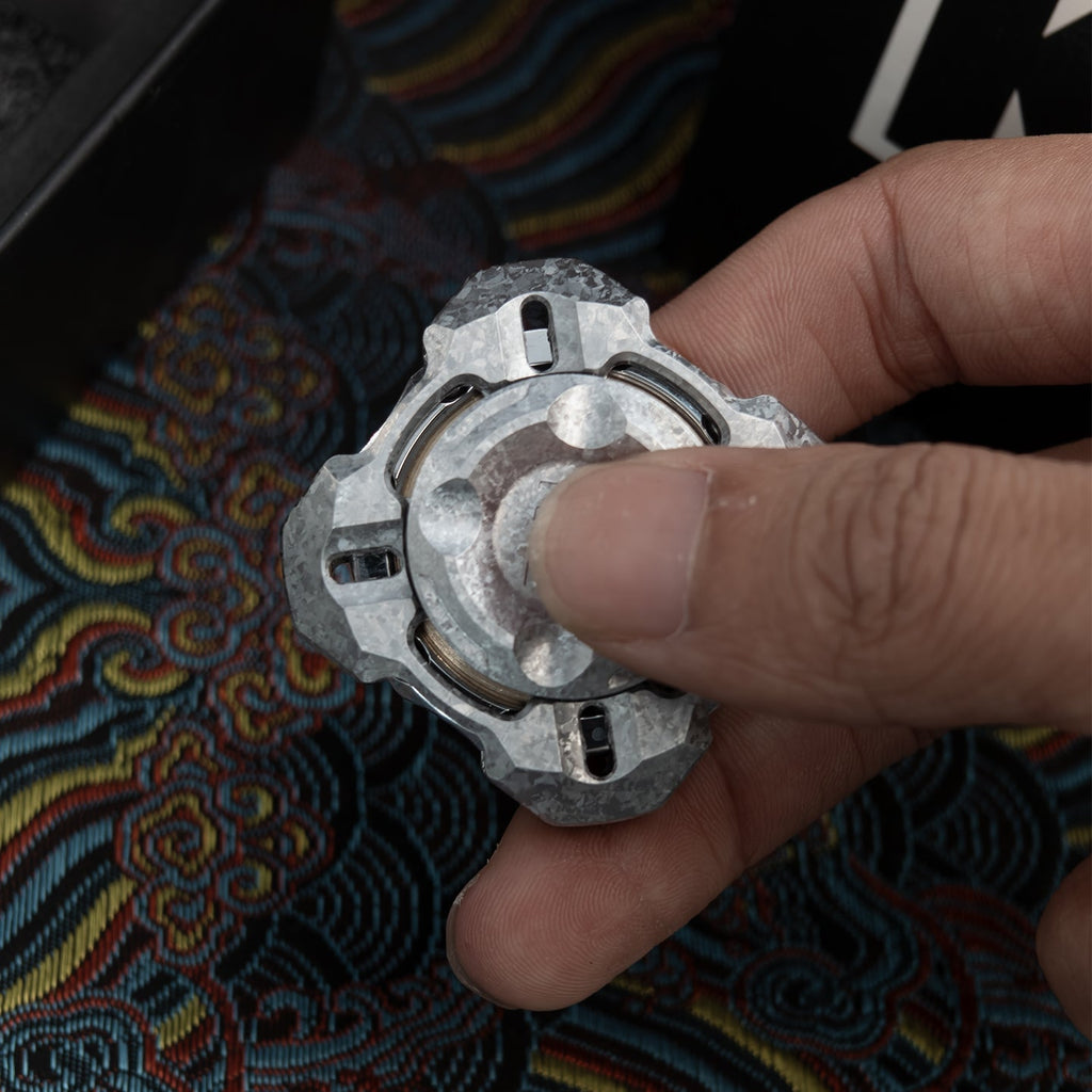 Nebula in Gyre M4 Mortise & Tenon Fidget Spinner - Four-Leaf Linkage