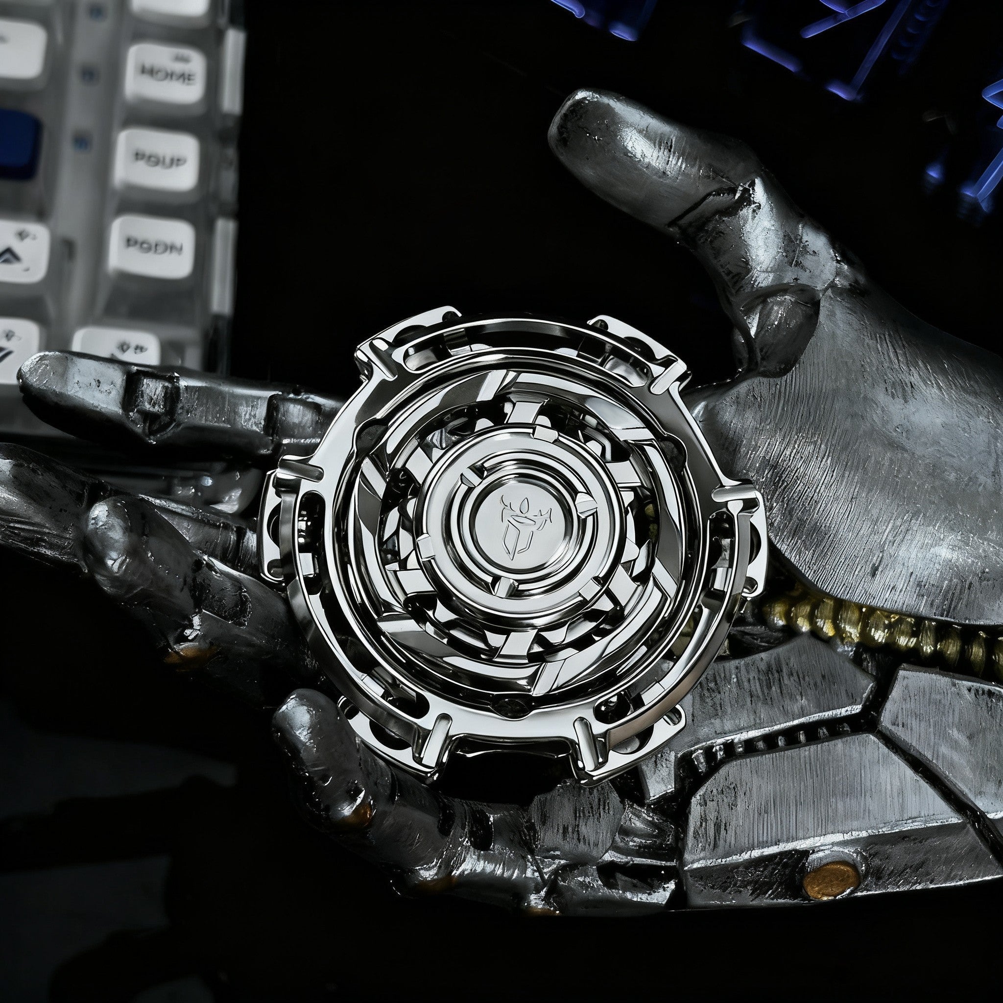 Fidget Spinner Metal Triple-Ring Linked 195g - Helixforge Stainless Steel Ultra-Smooth Bearings EDC