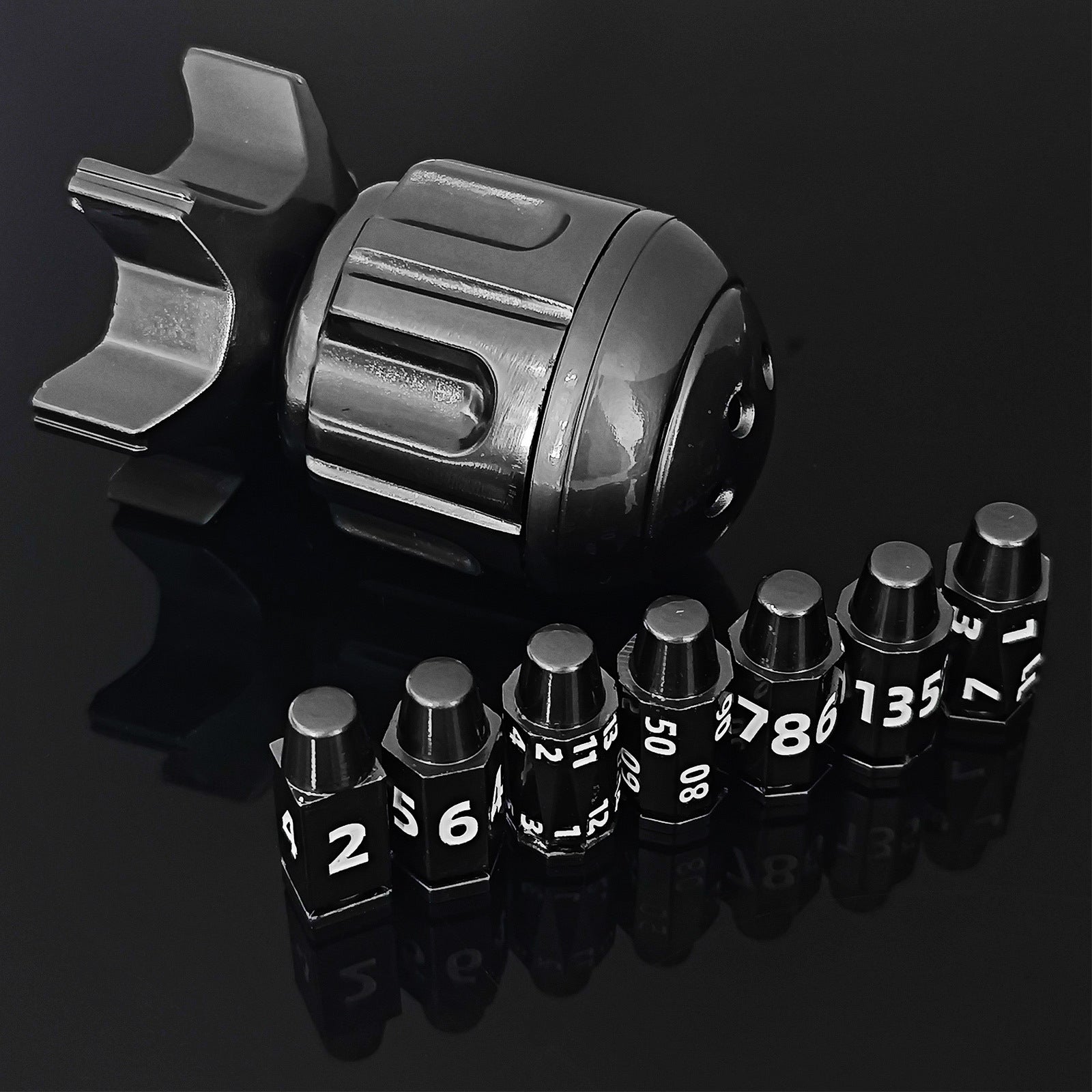 RocketDice Rotating Metal Dice Set - Zinc Alloy Bullet-Inspired EDC Fidget