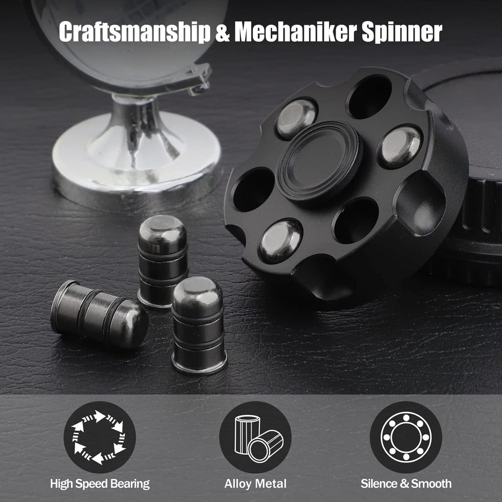 Spin Chamber Revolver Fidget Spinner - Metal EDC Stress Relief Toy