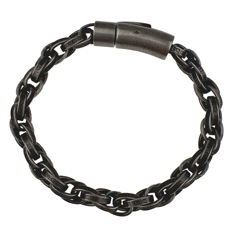 Vintage Six-Character Mantra Bracelet | Twisted Dragon Bone Titanium Steel