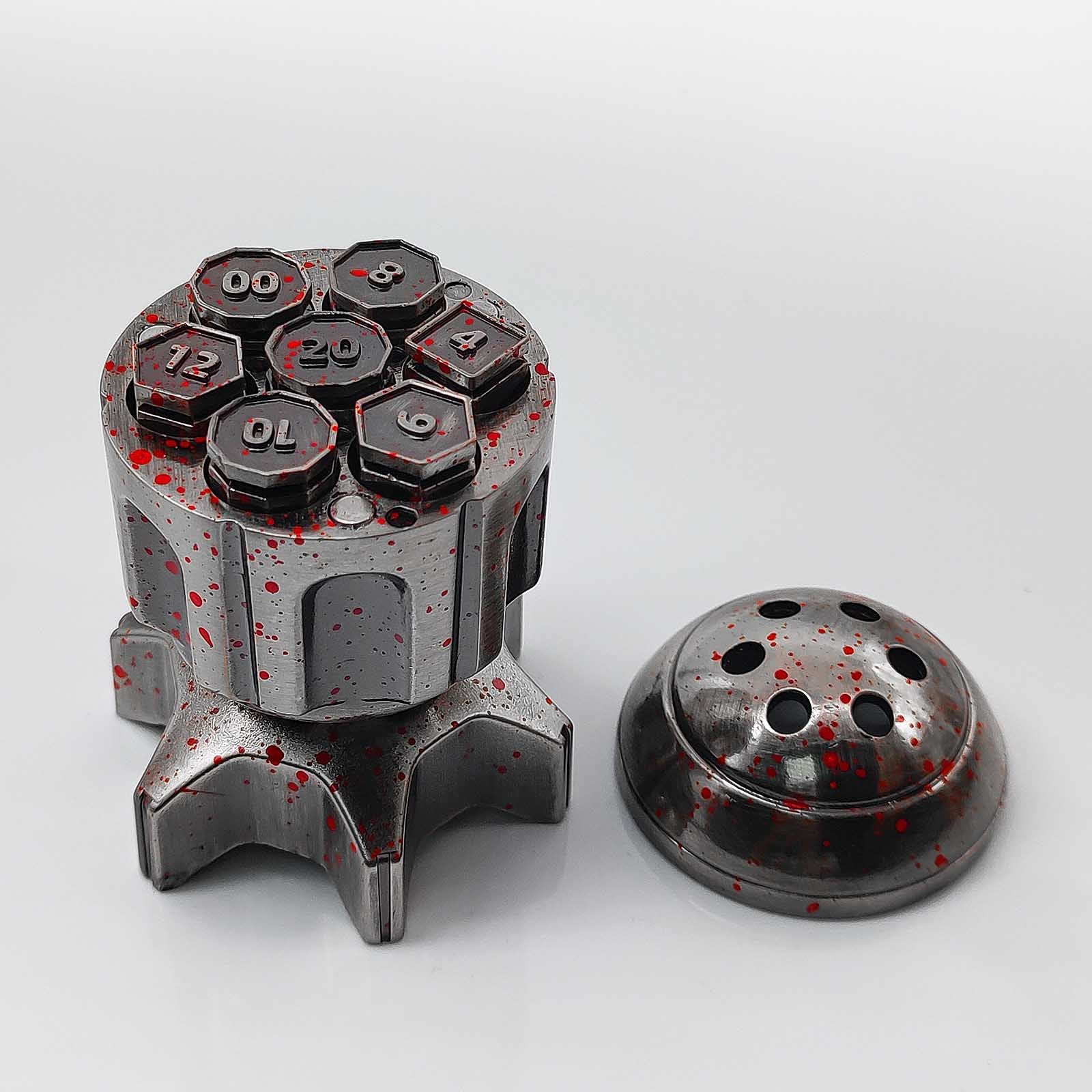 RocketDice Rotating Metal Dice Set - Zinc Alloy Bullet-Inspired EDC Fidget