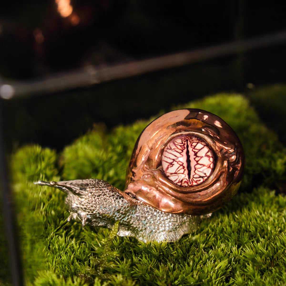 Cthulhu Eye Snail Figurine - Brass/Copper Desk Sculpture