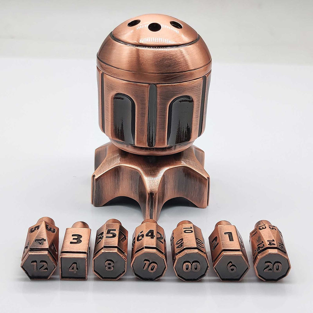 RocketDice Rotating Metal Dice Set - Zinc Alloy Bullet-Inspired EDC Fidget