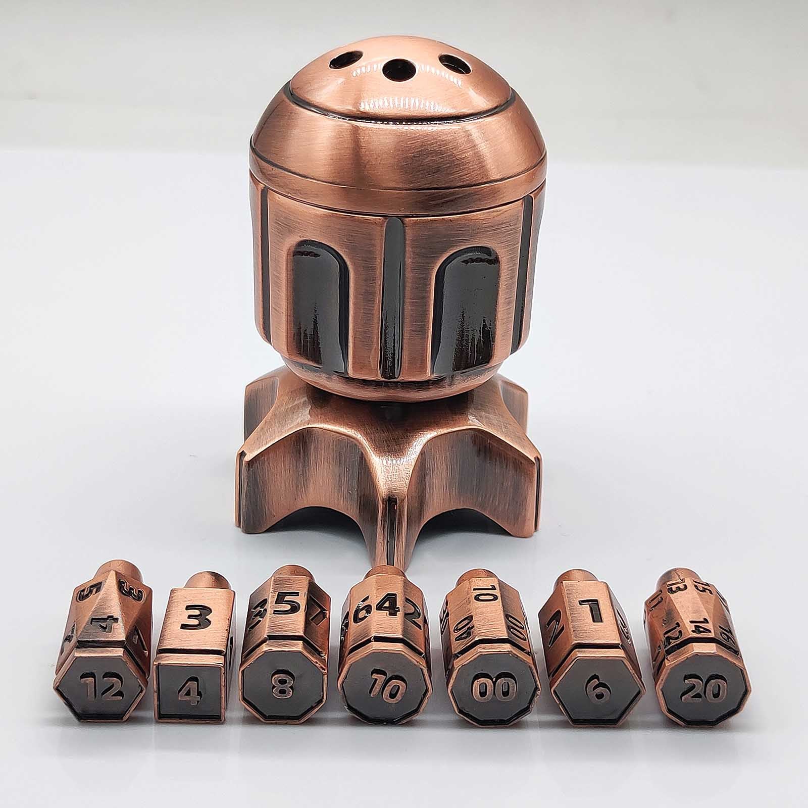 RocketDice Rotating Metal Dice Set - Zinc Alloy Bullet-Inspired EDC Fidget