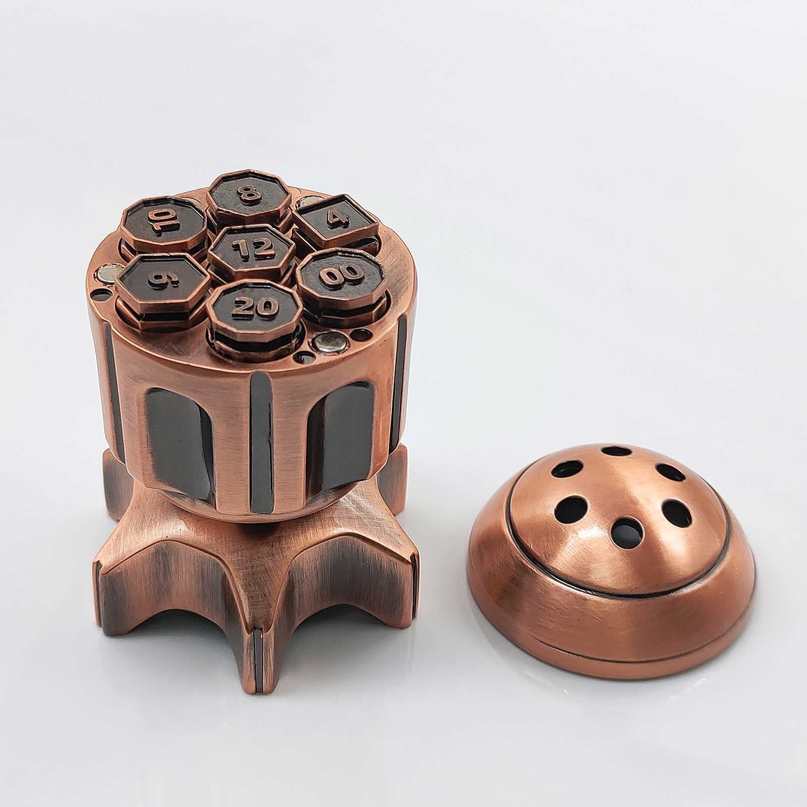 RocketDice Rotating Metal Dice Set - Zinc Alloy Bullet-Inspired EDC Fidget