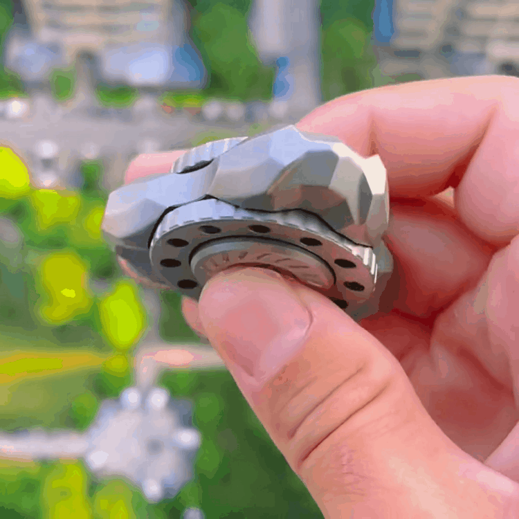 Melody Twister Titanium Fidget Spinner - Dual-Axis Design with Steel Balls & Industrial Style
