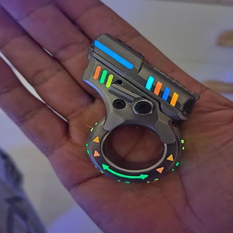 Mini Marksman Titanium Magnetic Fidget Toy - Metal with Pop Push Press, Slider & Ratchet Ring