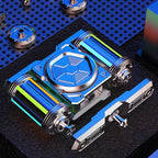 IronTrack Glow-in-Dark Metal Fidget Spinner - Zinc Alloy Tank Design with Moving Tracks EDC