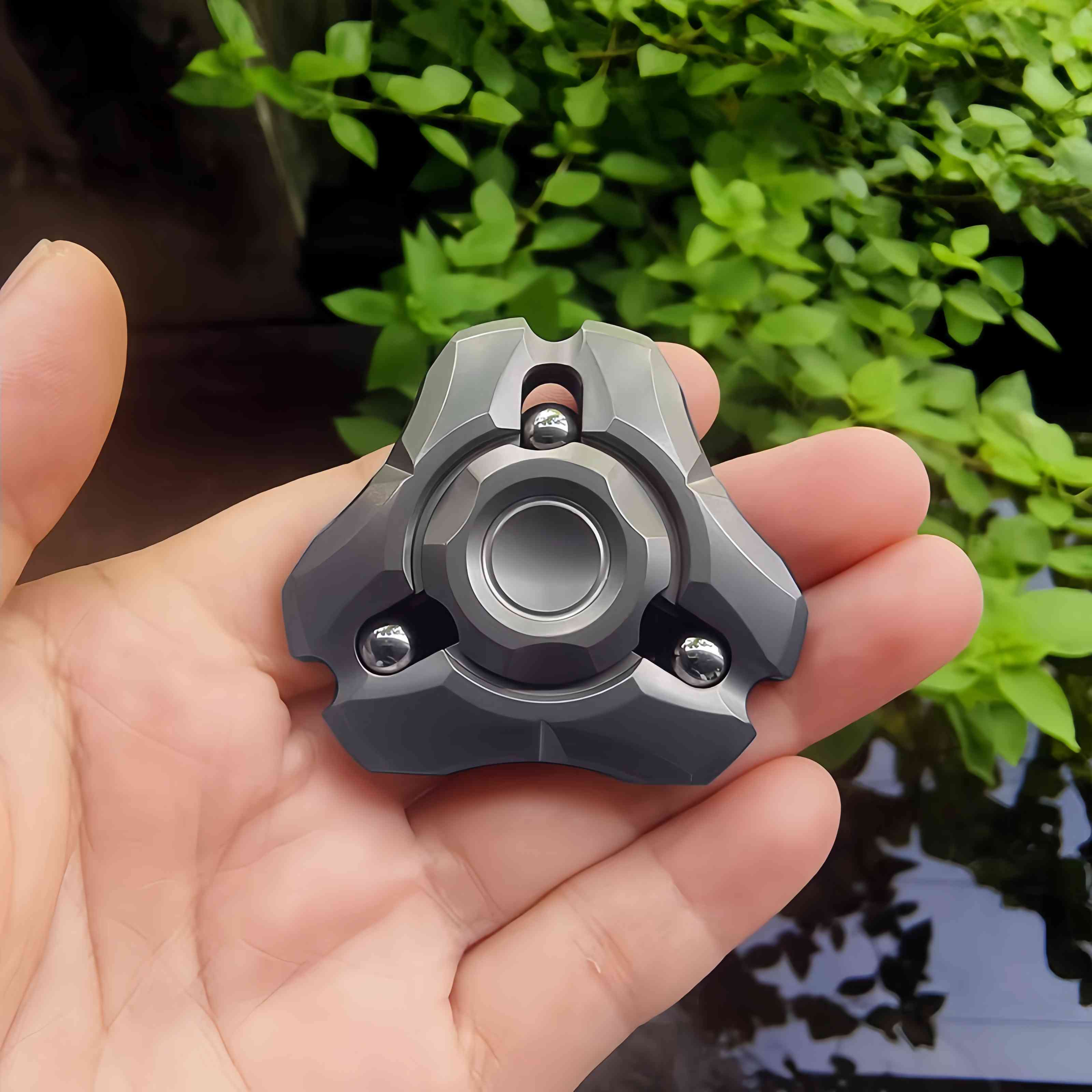 Shield Spinner Fidget Toy - Stainless Steel with Embedded Ball Bearings