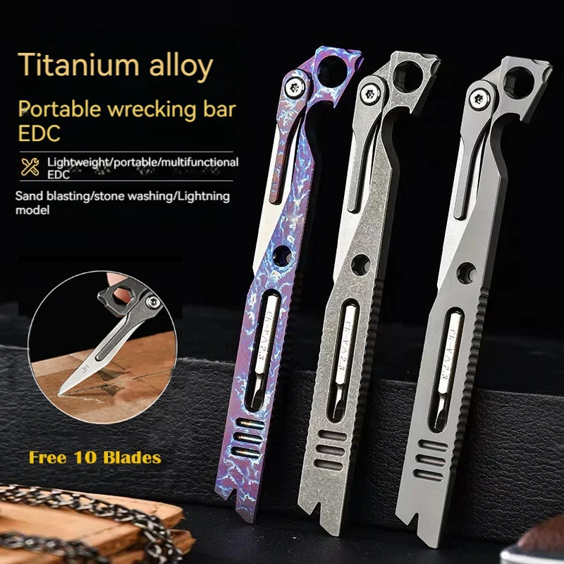 IronClad 9-in-1 Titanium Pocket Pry Bar - Aerospace-Grade Multi-Tool EDC