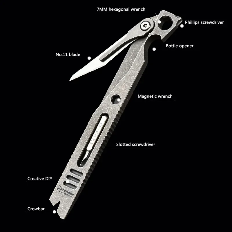 IronClad 9-in-1 Titanium Pocket Pry Bar - Aerospace-Grade Multi-Tool EDC