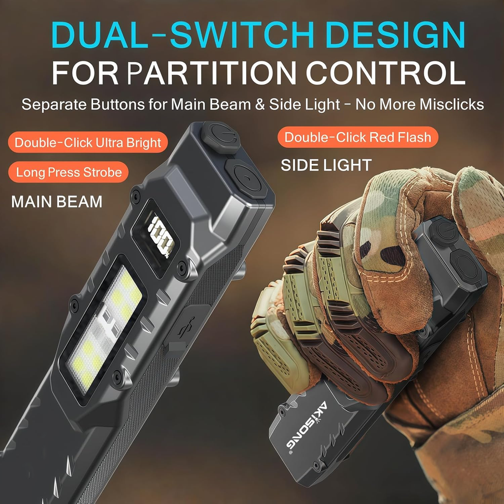 NightGuard Tactical Edge Rechargeable Flashlight - 1300 Lumen Flat EDC