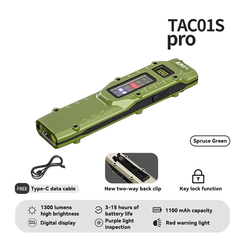 NightGuard Tactical Edge Rechargeable Flashlight - 1300 Lumen Flat EDC