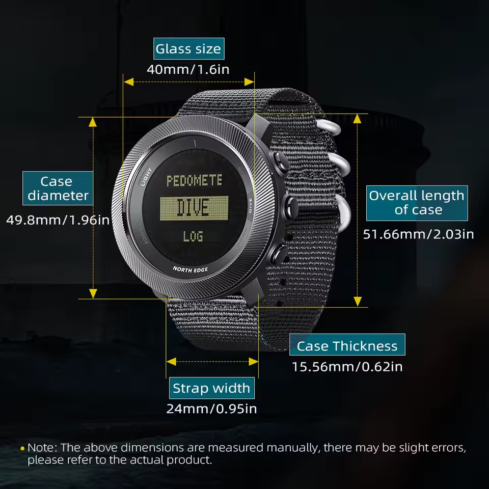 Military Tactical Watch 50M Waterproof Compass Altimeter Outdoor Hiking Camping Men