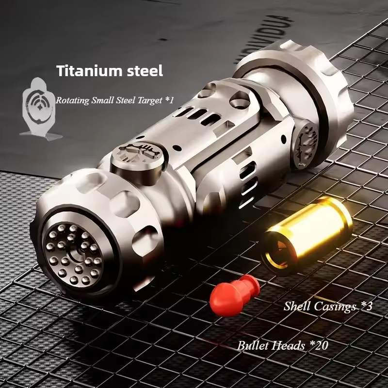 Projectile Spinner Stainless Steel Fidget Toy - Multi-Function EDC with Catapult