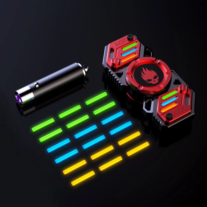 Fidget Spinner Metal Glow in the Dark Skull UFO - CosmoGlow Stainless Steel R188 Bearing EDC