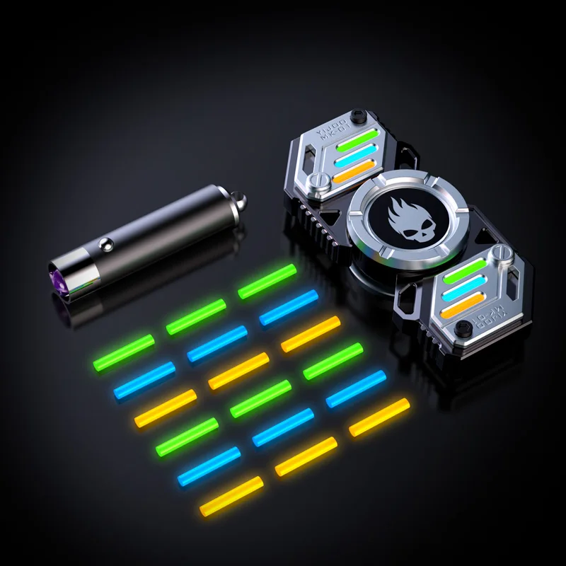 Fidget Spinner Metal Glow in the Dark Skull UFO - CosmoGlow Stainless Steel R188 Bearing EDC