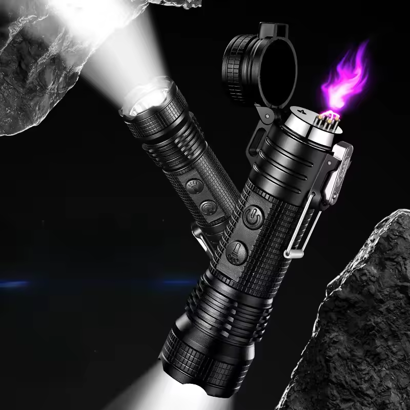 Triple-Thunder Dual Arc Plasma Lighter & LED Flashlight - Waterproof USB Rechargeable EDC