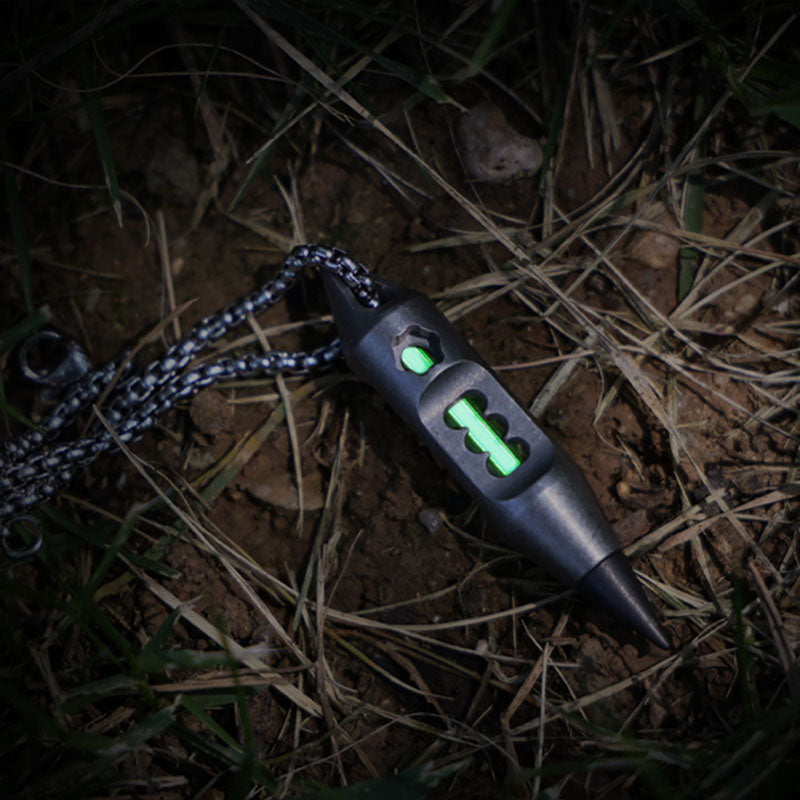 Dark Fire Titanium EDC Pendant - Multi-Tool with Keychain Lantern