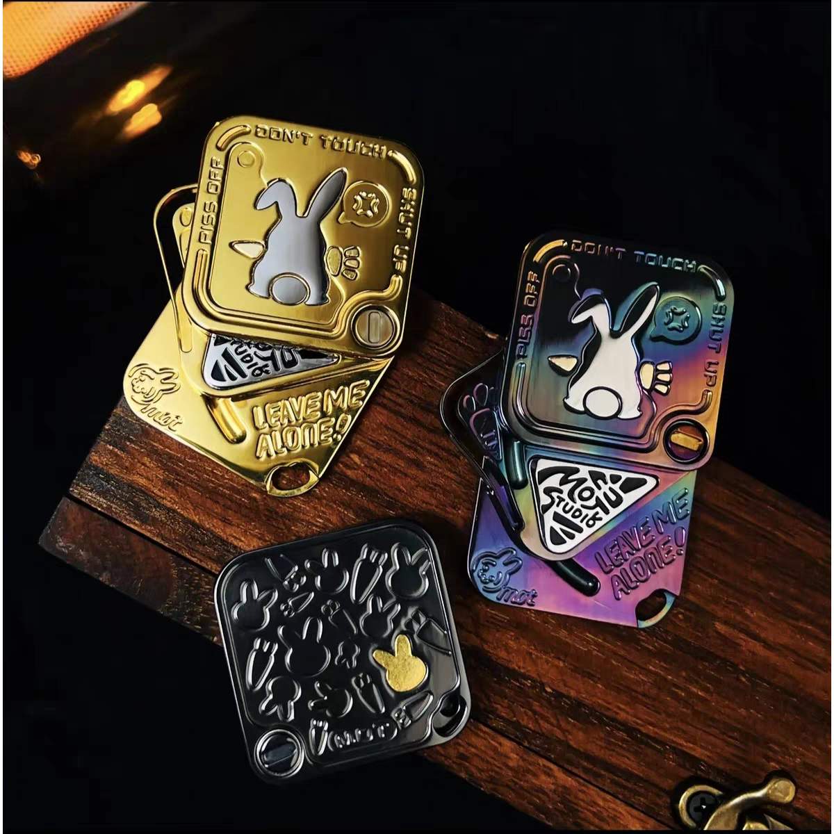 Fidget Slider – Rabbit Snap Side-Push Stainless Steel EDC Collectible Attitude Toy