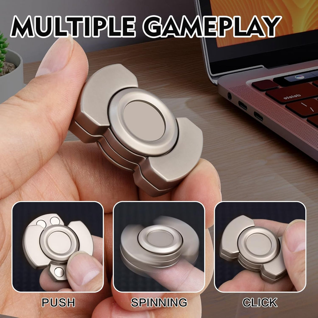 TripleFlow 3-in-1 Metal Fidget Spinner - Multi-Function EDC Focus Tool