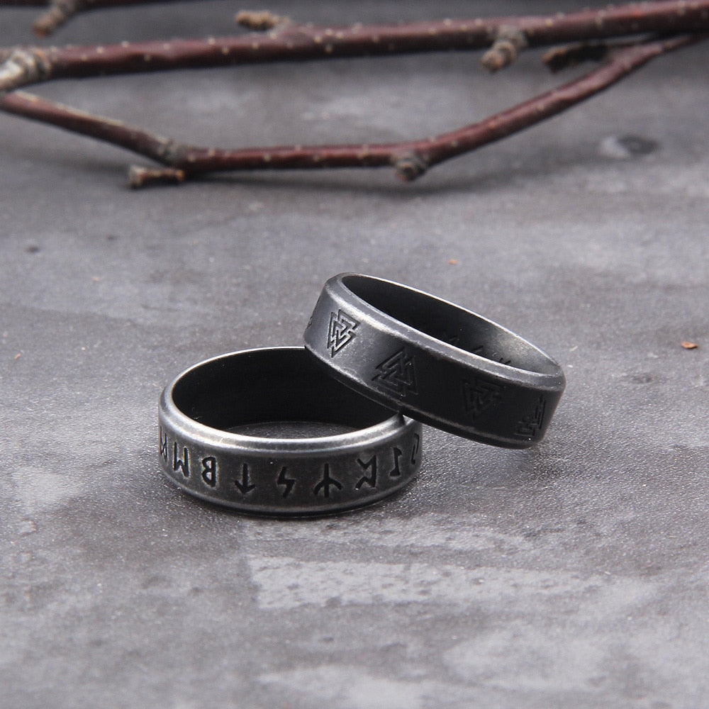 Norse Ring – Valknut Viking Symbol 2-Piece Set