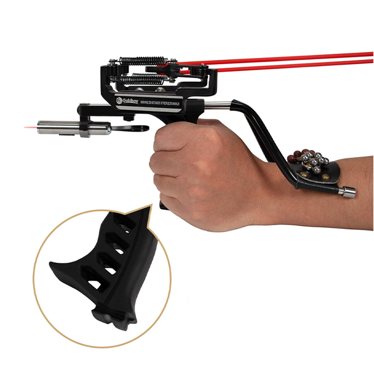 Professional Slingshot – Stainless Steel Wrist Rest Hunting Slingshot with Laser Sight for Target Practice