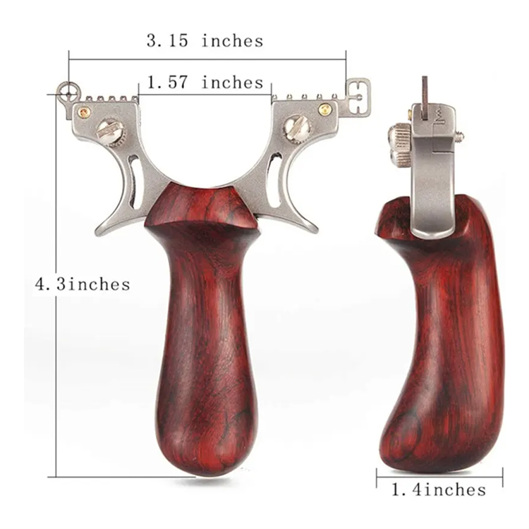 Slingshot for Adults – Stainless Steel Wood Handle Hunting Slingshot with Laser & Fiber Optic Sight