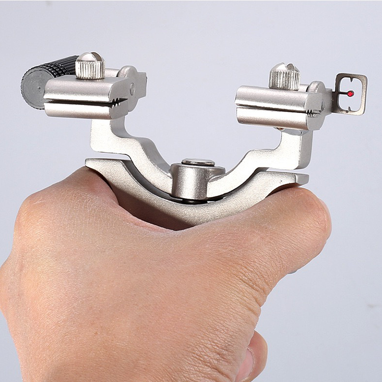 Hunting Slingshot – 360° Rotating Stainless Steel Slingshot with Fiber Optic & Laser Sight