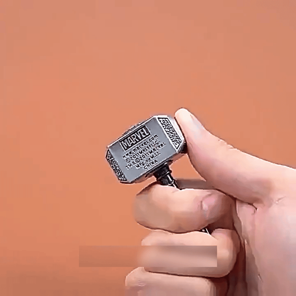 Thor's Spin Heavy Metal Fidget Spinner - Thor's Hammer Design with Ratchet Click EDC