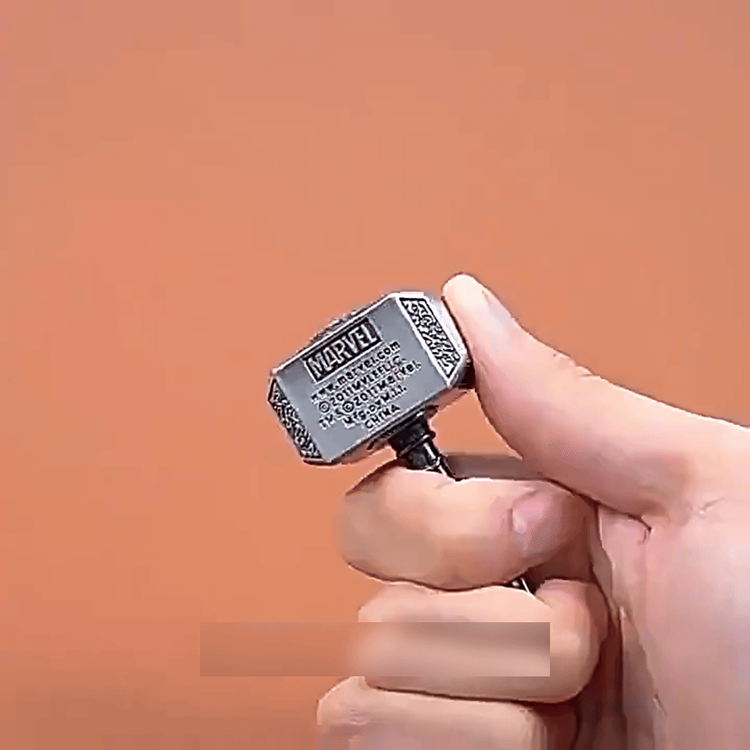Thor's Spin Heavy Metal Fidget Spinner - Thor's Hammer Design with Ratchet Click EDC