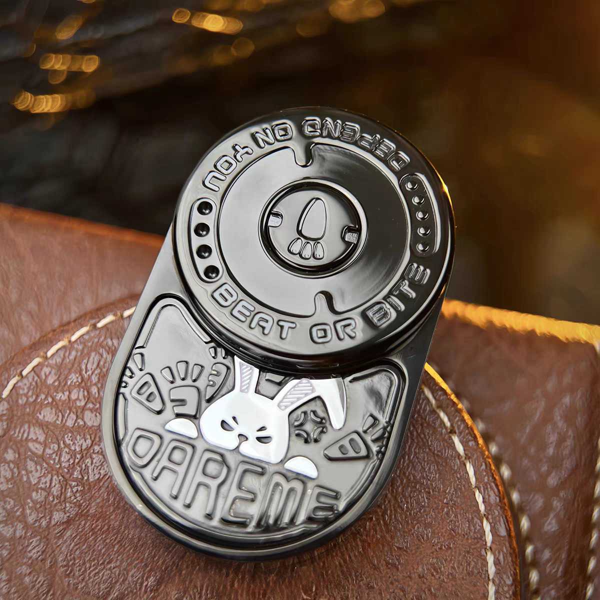Fidget Slider Stainless Steel Rabbit Sound Feedback - 91g CNC Ding EDC Stress Relief Collectible