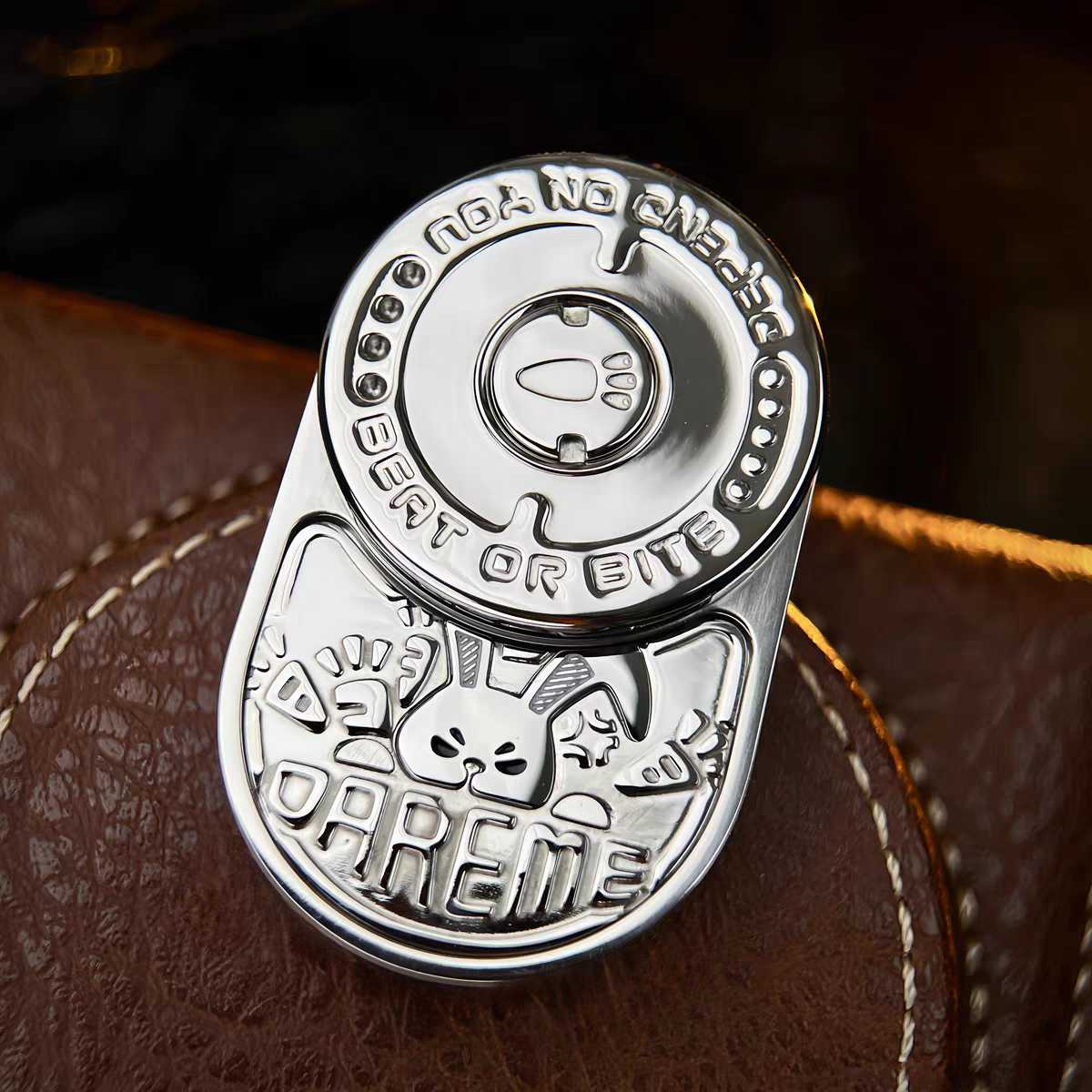 Fidget Slider Stainless Steel Rabbit Sound Feedback - 91g CNC Ding EDC Stress Relief Collectible