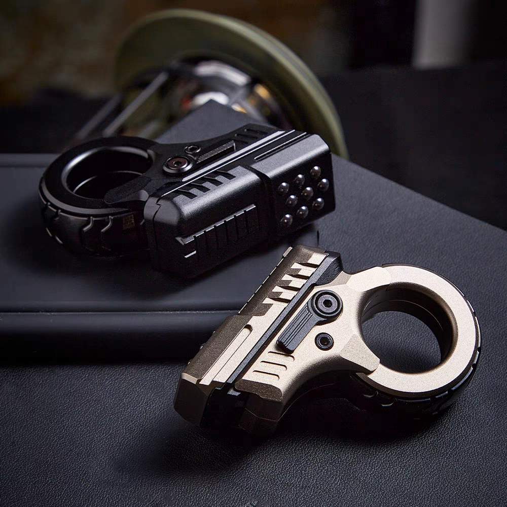 Stress Blaster Fidget Toy - Aluminum Alloy Mecha Gear Ring Spinner