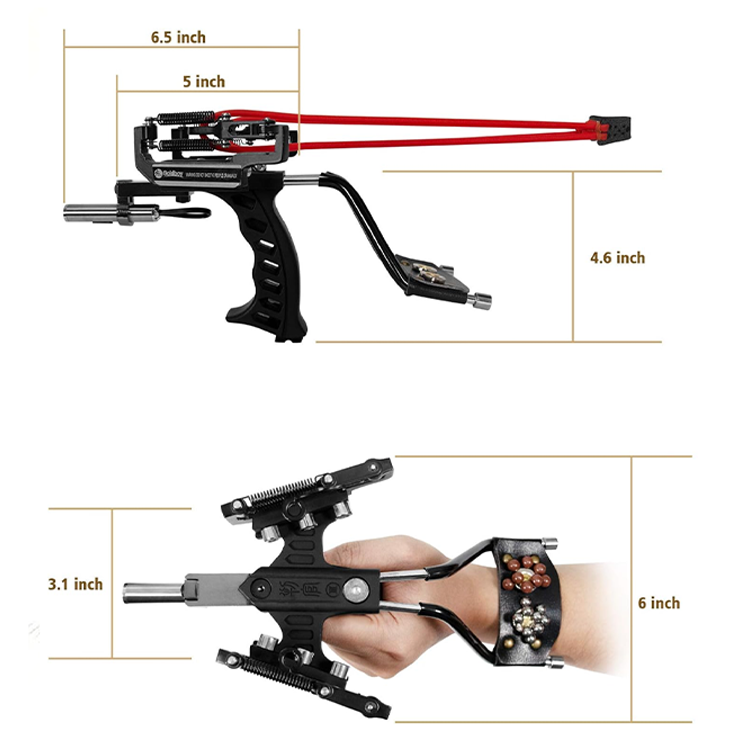 Professional Slingshot – Stainless Steel Wrist Rest Hunting Slingshot with Laser Sight for Target Practice