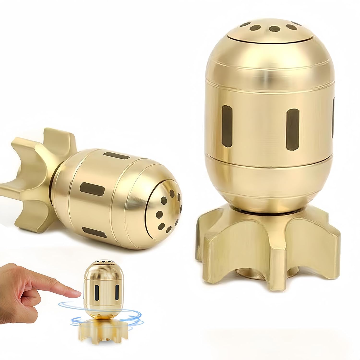 Aqua Spin 3-in-1 Metal Fidget Spinner | Torpedo Design Detachable Spinner
