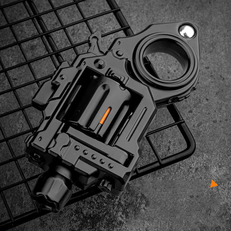 Pocket Flash Alloy Revolver Toy Gun - LED Light Metal EDC Fidget with Soft Darts