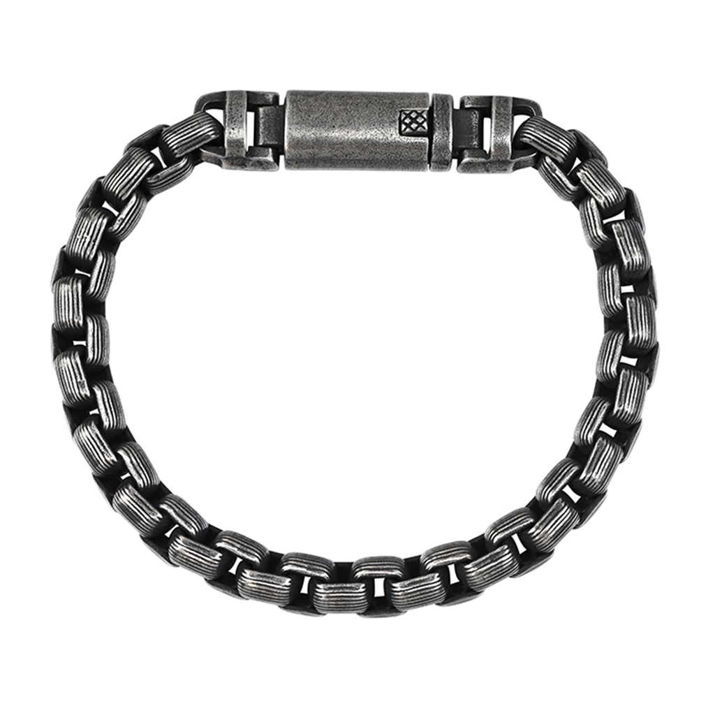 RustEdge Titanium Steel Industrial Punk Bracelet - Oxidized Finish