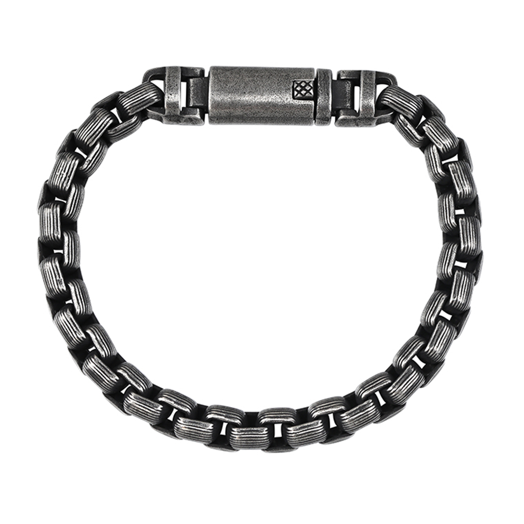 RustEdge Titanium Steel Industrial Punk Bracelet - Oxidized Finish