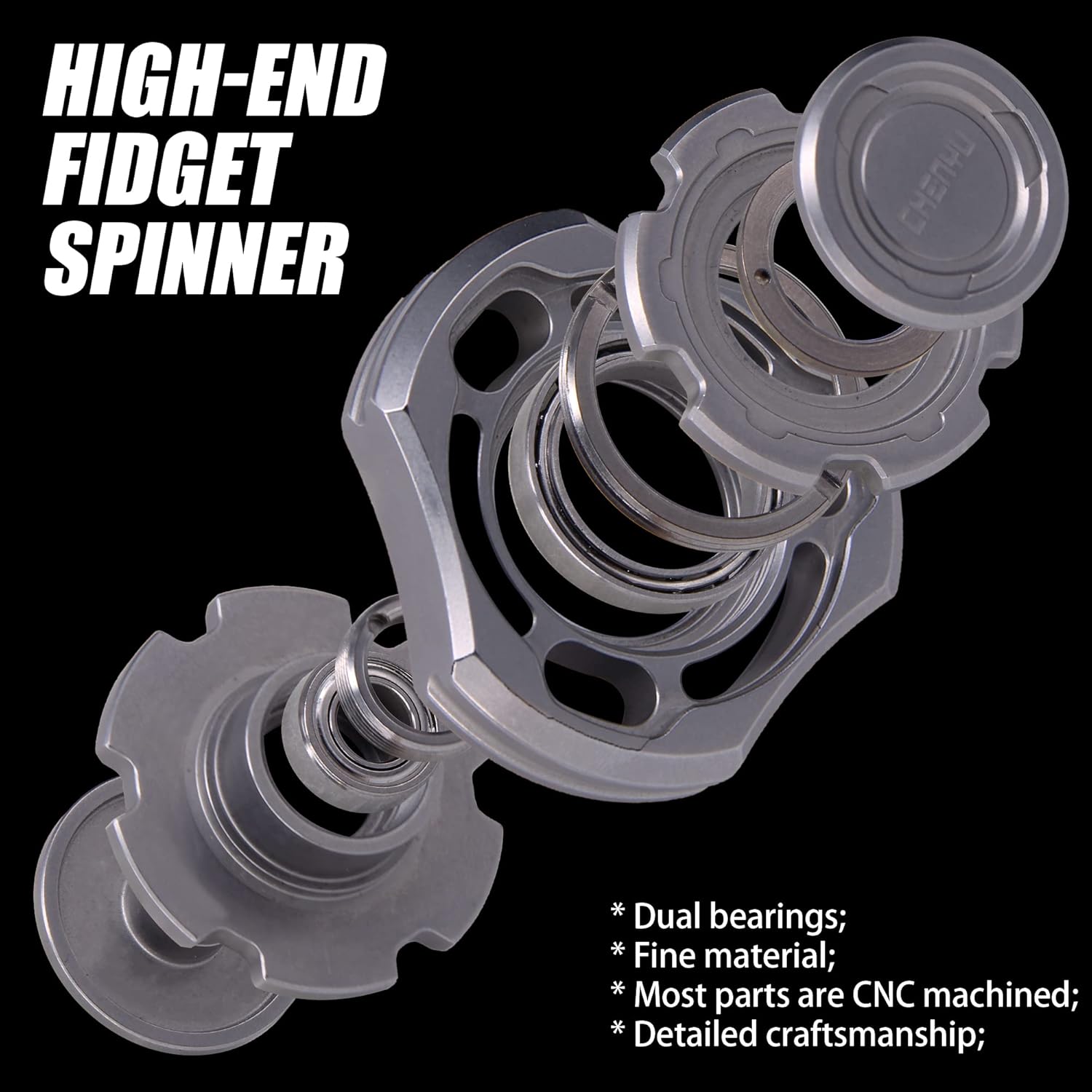 Titanium Compound Gyro Fidget Spinner - Multi-Axis Linkage Modular EDC Stress Relief