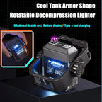 Arc Lighter USB Lighter Double Arc Rechargeable Windproof Rotary Fidget Lighter EDC Gift Lighter