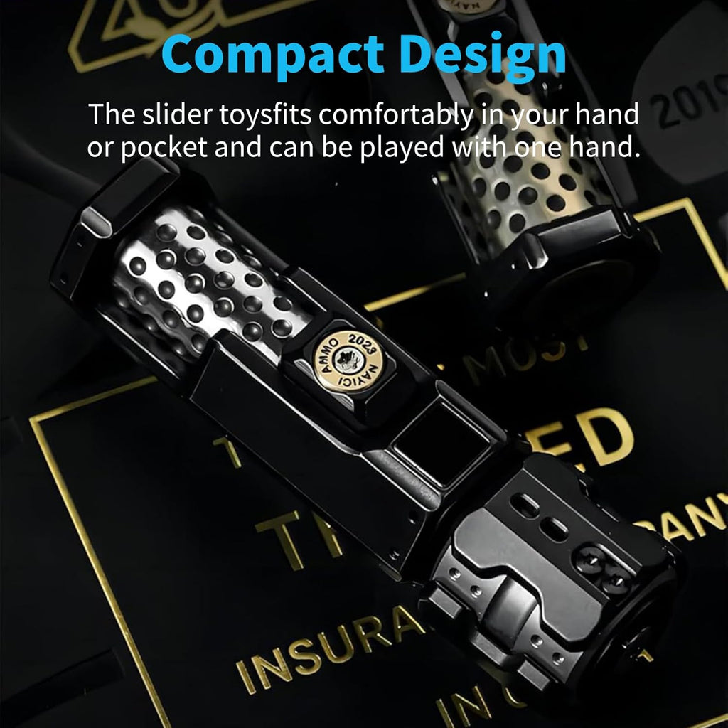 Fidget Slider Titanium 2-Stage Ratchet Mechanical Smooth Rotation EDC Stress Relief Desk Toy