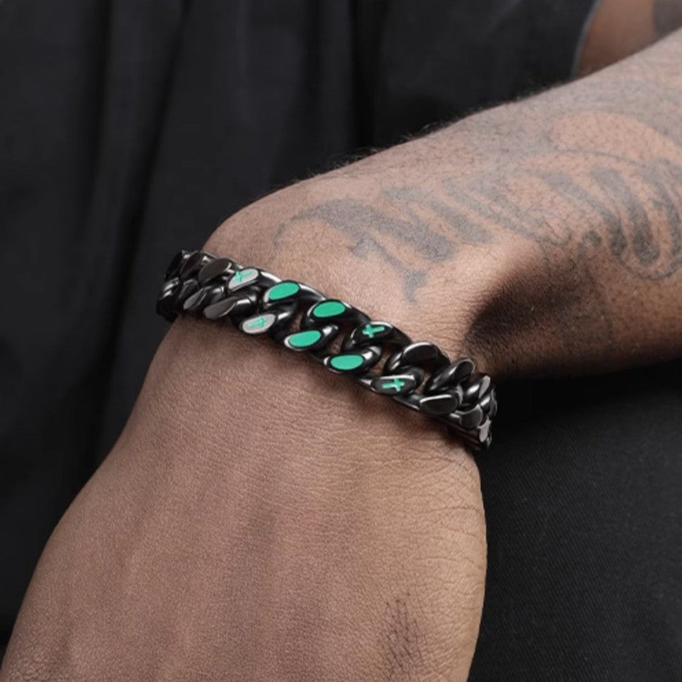 VortexLink Cuban Bracelet | Dual-Sided Titanium Steel | Reversible Design