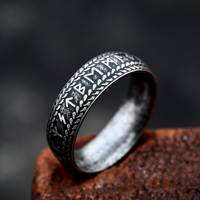 Rune Ring – Futhark Viking Norse Odin Gothic Punk Statement