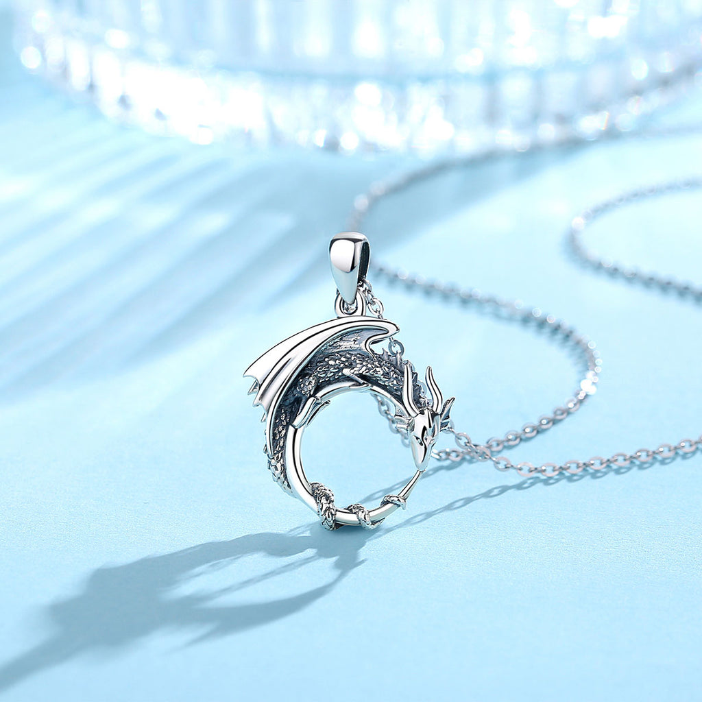 Dragon Necklace – Guardian 925 Sterling Silver Gothic Viking Pendant