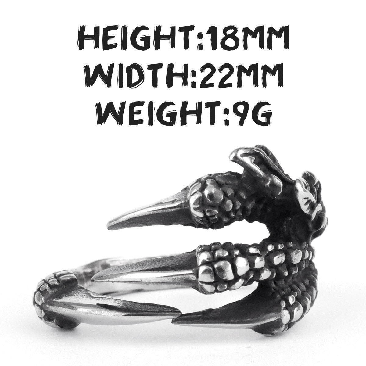 Dragon Ring – Evil Claw Gothic Fantasy Punk Hip Hop Biker Statement Ring